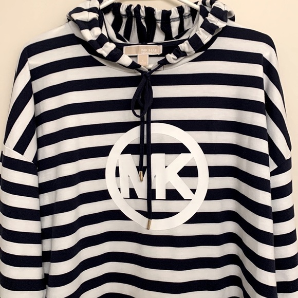 Michael Kors Navy White logo Hoodie - Picture 3 of 13